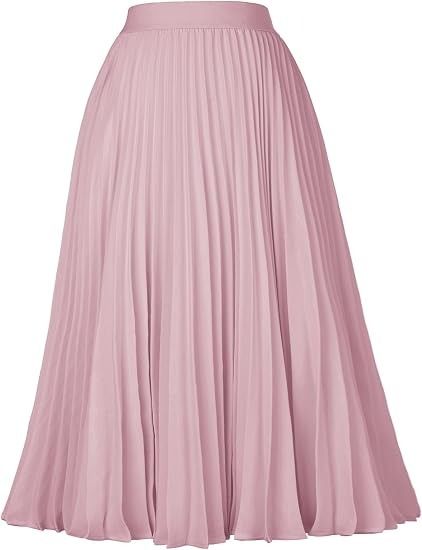 Pink Pleated Midi Skirt image 3